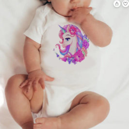 Body Para Bebê unicórnio