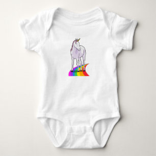 Body Para Bebê Unicórnio com arco-íris