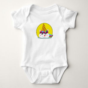 Body Para Bebê Unicórnio com cone de Sorvete