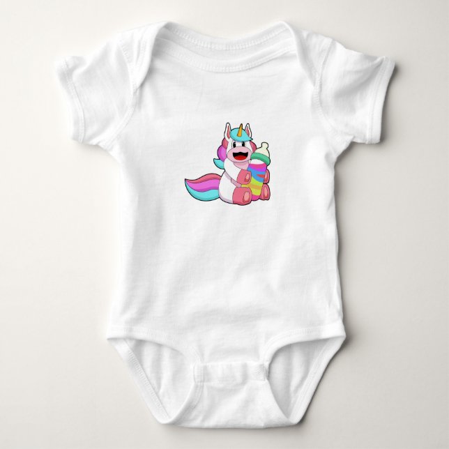 Body Para Bebê Unicórnio com garrafa Bebê.PNG (Frente)