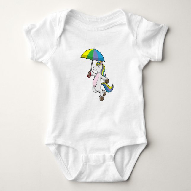 Body Para Bebê Unicórnio com guarda-chuva (Frente)