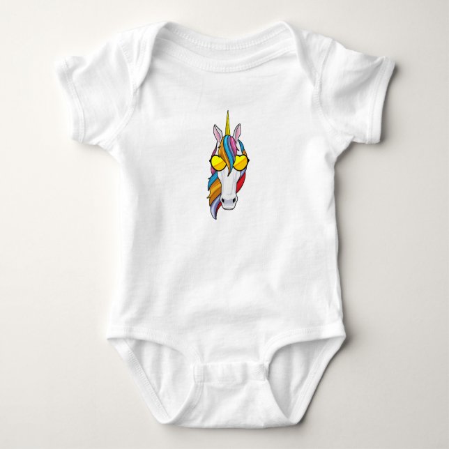 Body Para Bebê Unicórnio com óculos de sol (Frente)