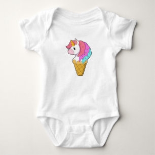 Body Para Bebê Unicórnio com Sorvete