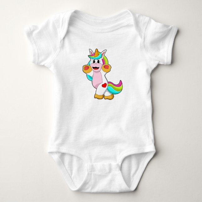 Body Para Bebê Unicórnio com Tatuagem do Coração (Frente)