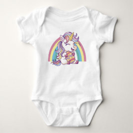 Body Para Bebê Unicórnio da Páscoa com Crina Colorida