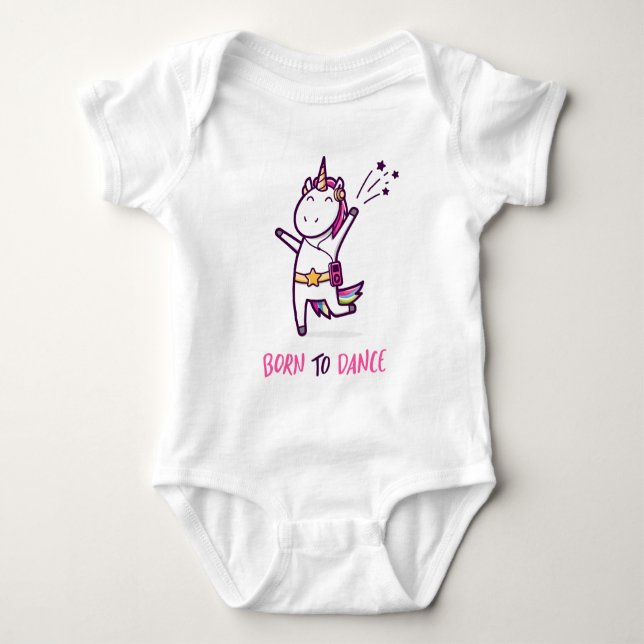 Body Para Bebê Unicórnio Nato Para Dançar (Frente)