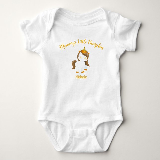 Body Para Bebê Unicórnio Pequeno Abobrinha da Mamãe (Frente)