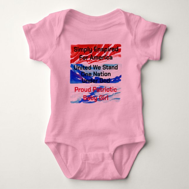 Body Para Bebê Unida Simplesmente Enspicionada Somos Uma Nação (Frente)