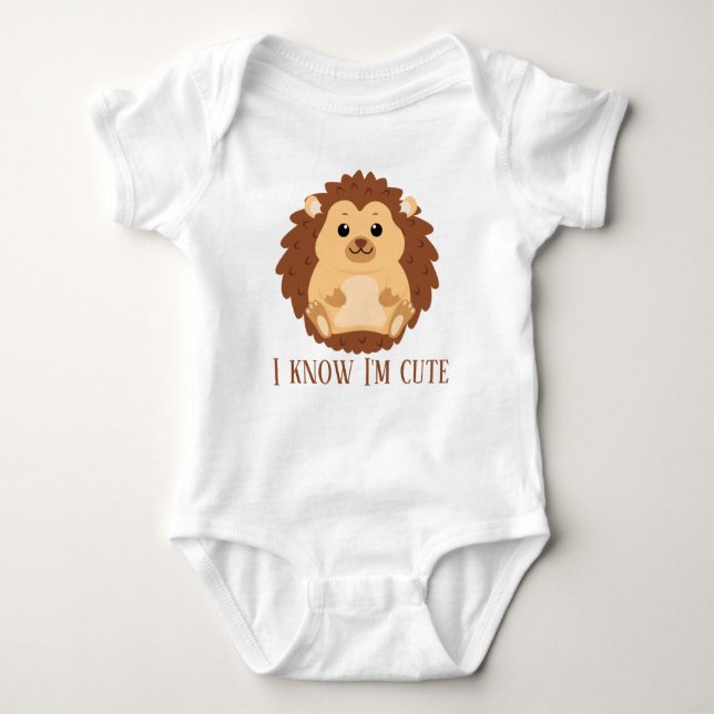 Body Para Bebê unisex baby hedgehog adicionar texto (Frente)