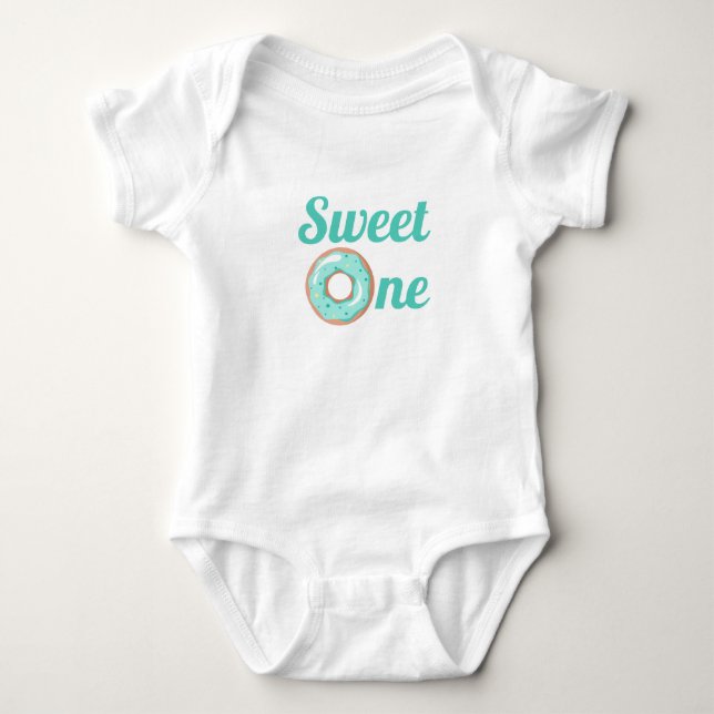 Body Para Bebê Unisex Sweet One Rosquinha Birthday (Frente)
