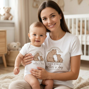 Body Para Bebê Ursa Macia Bebê Mãe Amor Primeiro Dia das Mães Des