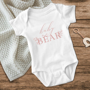 Body Para Bebê Ursinho de Bebê Rosa Floral Atemporal Vintage