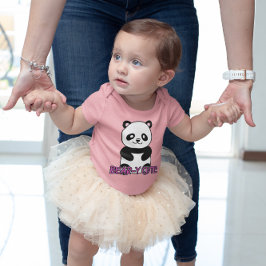 BODY PARA BEBÊ URSINHO FOFO PANDA ROSA (FRENTE E VERSO)