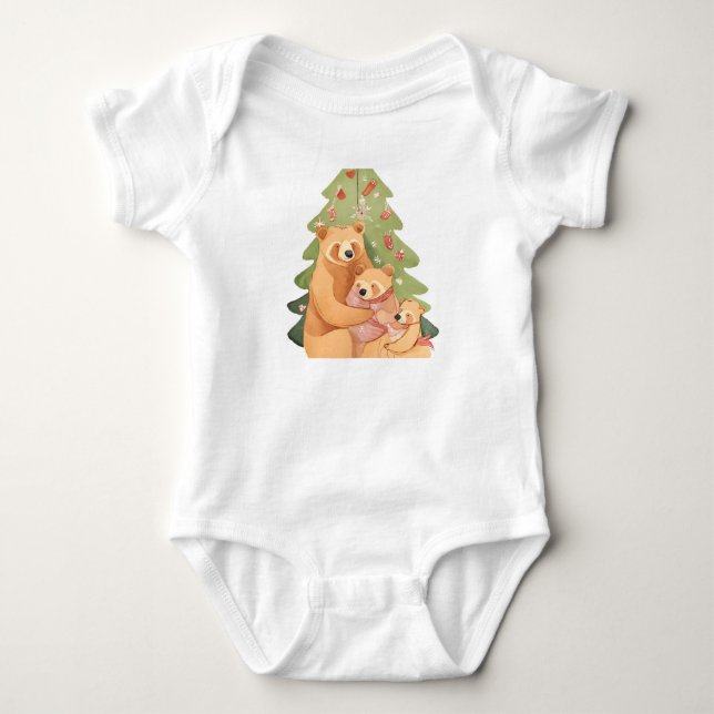 Body Para Bebê Ursinho, mamãe ursa e papai urso (Frente)