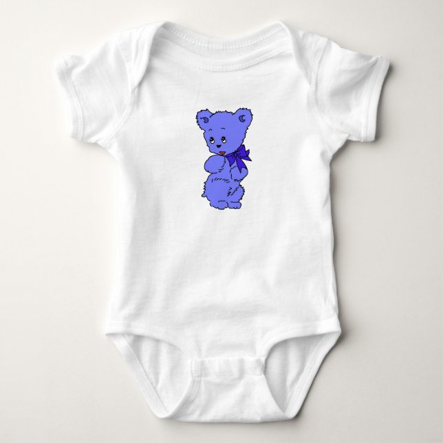 Body Para Bebê Urso Azul (Frente)