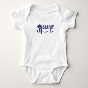 Body Para Bebê Urso Azul Acorda Urso-de-Corte