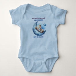Body Para Bebê Urso Azul Bebê Fofo Lua Crescente