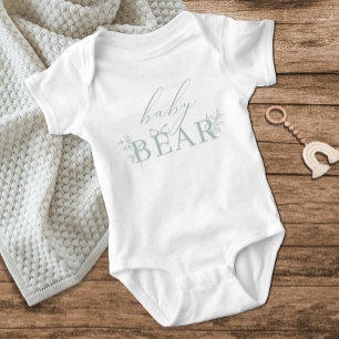 Body Para Bebê Urso Bebê Verde Floral do Eterno Vintage