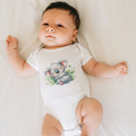 Body Para Bebê Urso Coala Sonolento