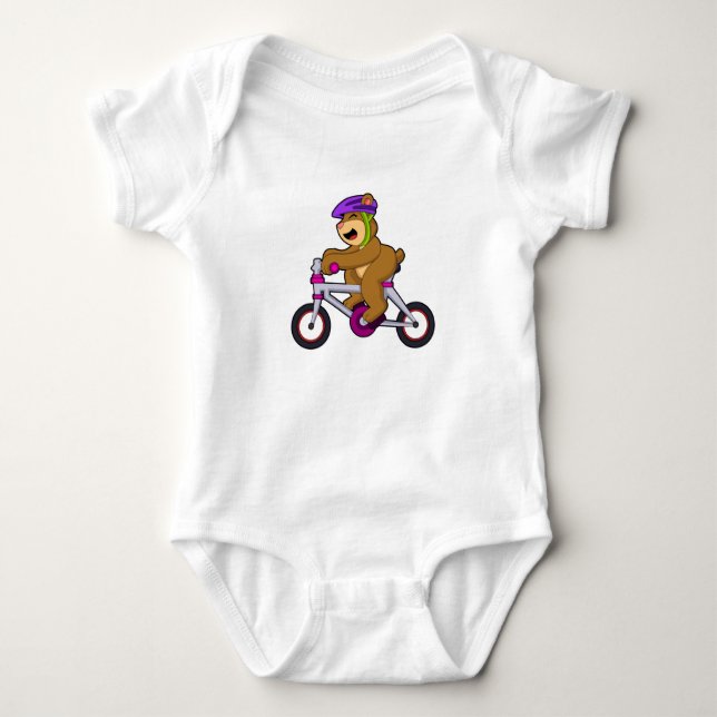 Body Para Bebê Urso com Bicicleta e Capacete (Frente)
