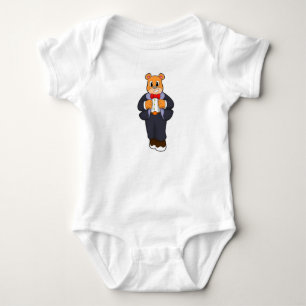 Body Para Bebê Urso como Noivo com Terno