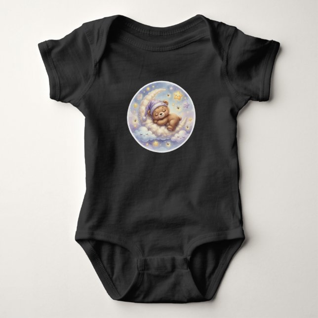 Body Para Bebê Urso da Lua Adormecido (Frente)