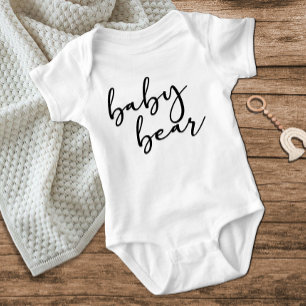 Body Para Bebê Urso de Bebê Roteiro Simples Moderno Preto
