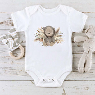 Body Para Bebê Urso de Boho Bonito