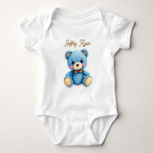 Body Para Bebê Urso de Crochê Personalizado Fofinho