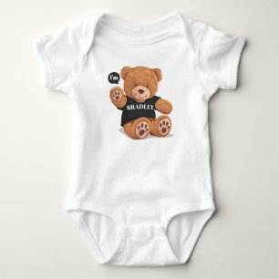 Body Para Bebê Urso de Menino Bonito Personalizado