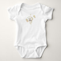 Urso de Panda Bonito no Nome Floral Swing