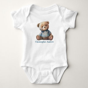 Body Para Bebê Urso de Pelúcia Personalizado Bebê Menino Presente