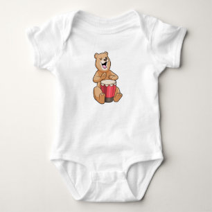 Body Para Bebê Urso em Música com Tambor
