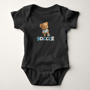 Body Para Bebê Urso Futebol, Animal Esportivo Fofo