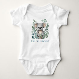 Body Para Bebê Urso Koala Aquarela Nome Personalizado