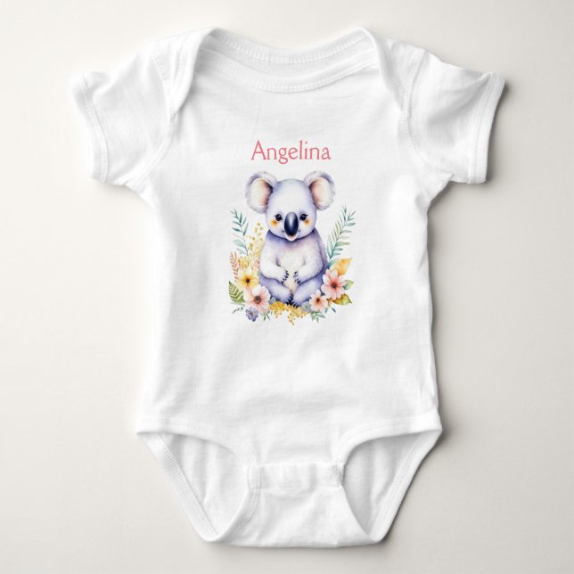 Body Para Bebê Urso Koala Bebê Personalizado  (Frente)