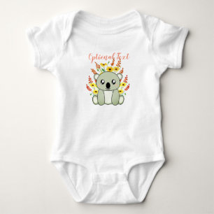 Body Para Bebê Urso Koala Bonito com Flores 