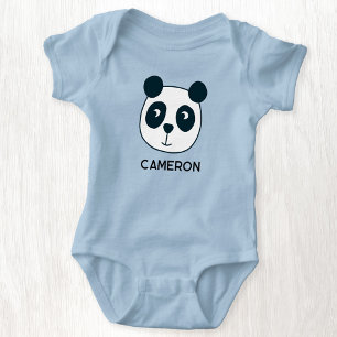 Body Para Bebê Urso Panda Fofo Nome Personalizado
