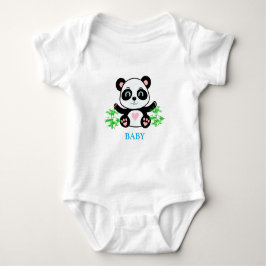 Body Para Bebê Urso Panda & Plantas de Bambu