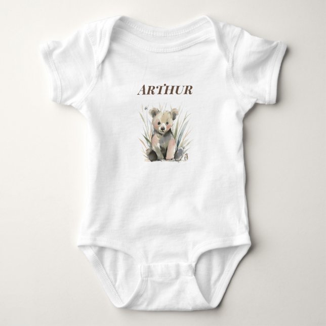 Body Para Bebê Urso Personalizado da Floresta (Frente)