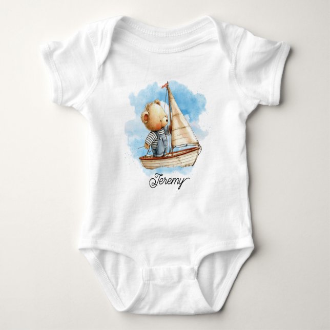 Body Para Bebê Urso Teddy Marinheiro Fofo (Frente)
