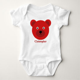 Body Para Bebê Urso Vermelho Bonito