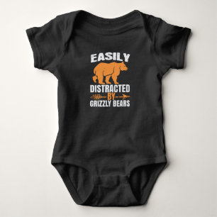 Body Para Bebê Ursos - Facilmente Distraídos Por Ursos Grizzly