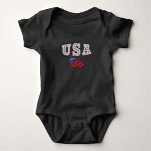 Body Para Bebê USA Soccer Fan Jersey Mostra Bandeira Americana
