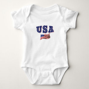 Body Para Bebê USA Soccer Fan Jersey Mostra Bandeira Americana