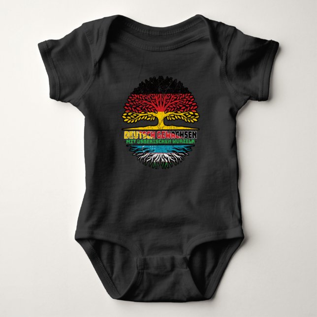 Body Para Bebê Usbekisch Deutsch Alemanha Baum (Frente)
