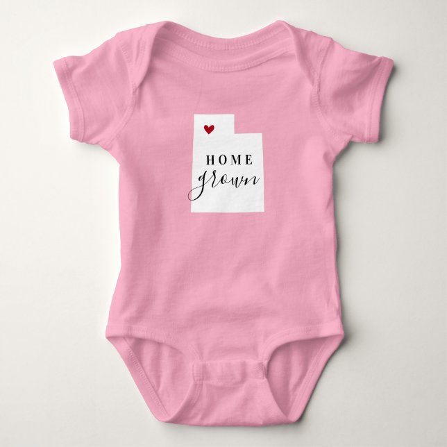 Body Para Bebê Utah Home Grown State Tee (Frente)