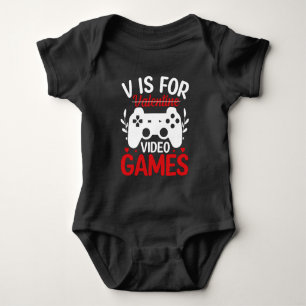 Body Para Bebê V é para Videos games com Namorados cruzado