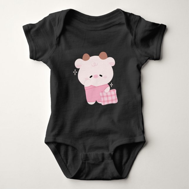 Body Para Bebê Vaca com sono (Frente)