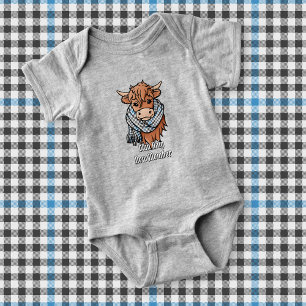 Body Para Bebê Vaca das Terras Altas com cachecol xadrez Haig Che